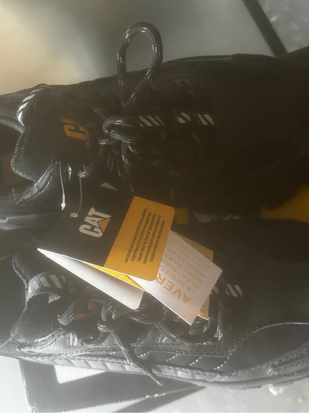 Caterpillar Black and Yellow Work Sneakers